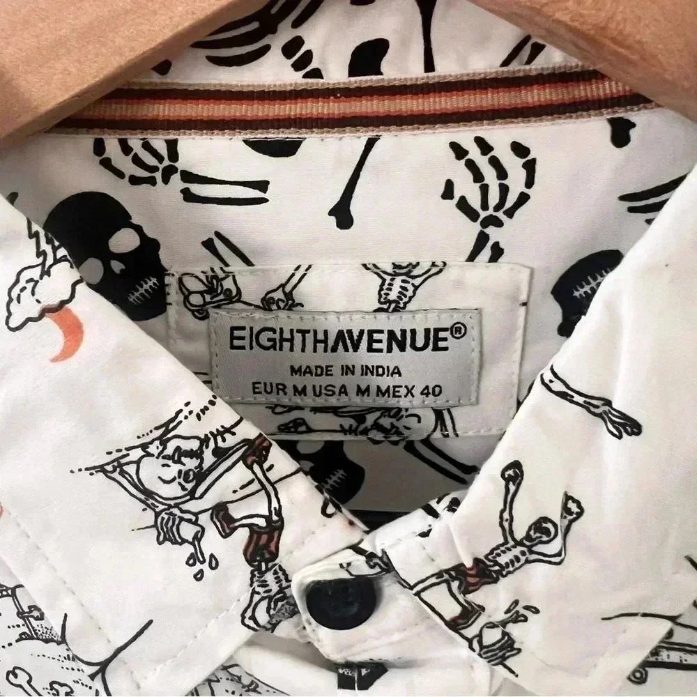 NWT Eighth Avenue Skeleton Button Up Shirt